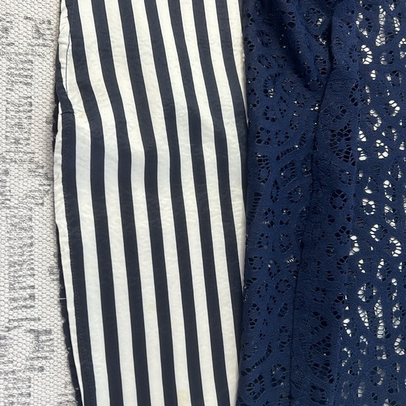 The Limited Black & Crème Stripes with Lace Overlay Skirt Sz 4 - Picture 5 of 10